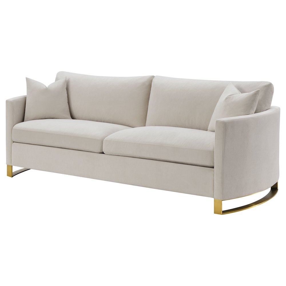 Corliss Upholstered Arched Arm Sofa Beige. Picture 4