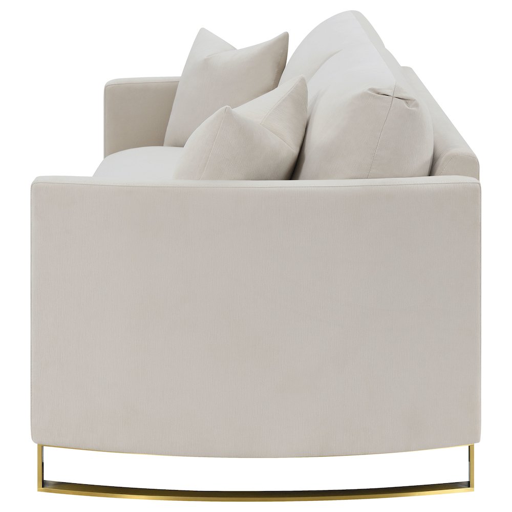 Corliss Upholstered Arched Arm Sofa Beige. Picture 5
