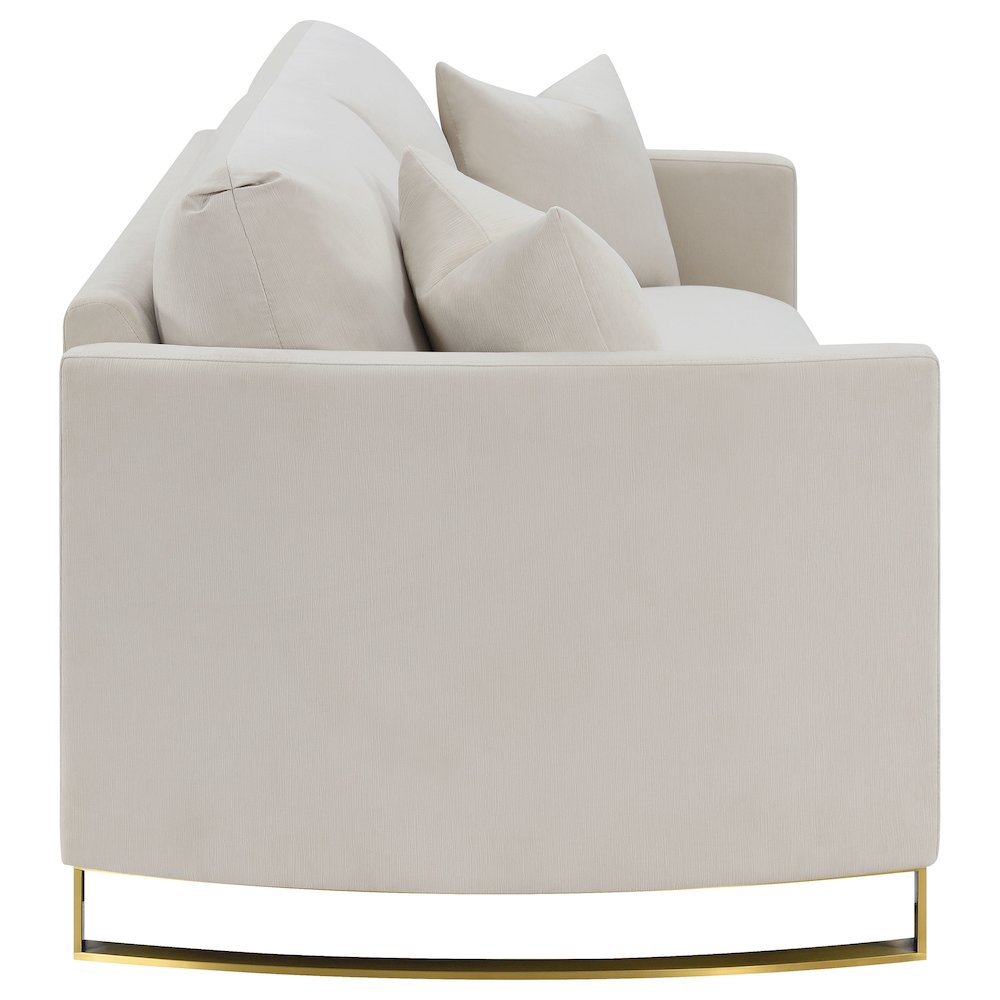 Corliss Upholstered Arched Arm Sofa Beige. Picture 8