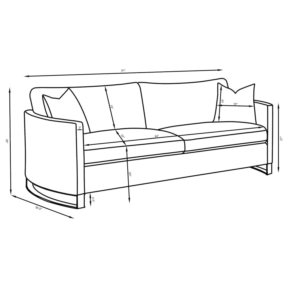Corliss 2-piece Upholstered Arched Arm Sofa Set Beige. Picture 11