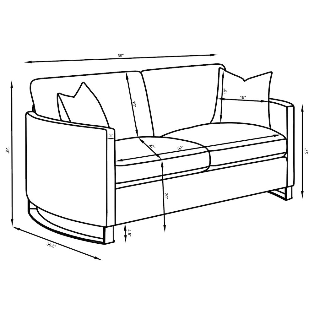 Corliss Upholstered Arched Arm Loveseat Beige. Picture 12