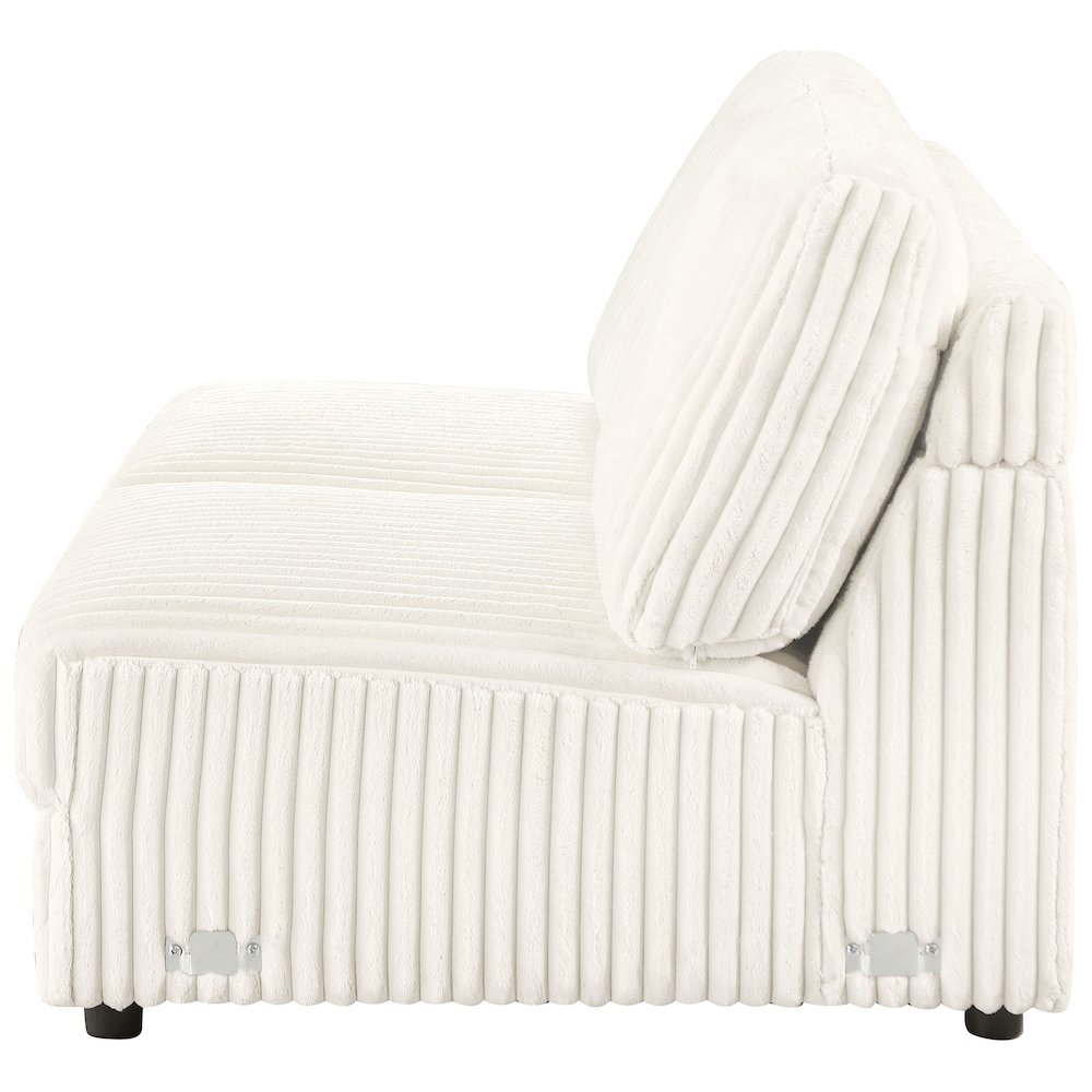 Emberson Upholstered Armless Loveseat Ivory. Picture 5