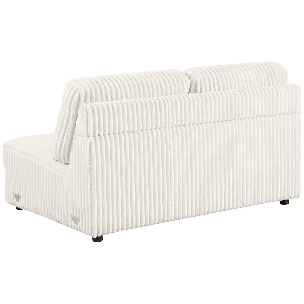 Emberson Upholstered Armless Loveseat Ivory. Picture 6