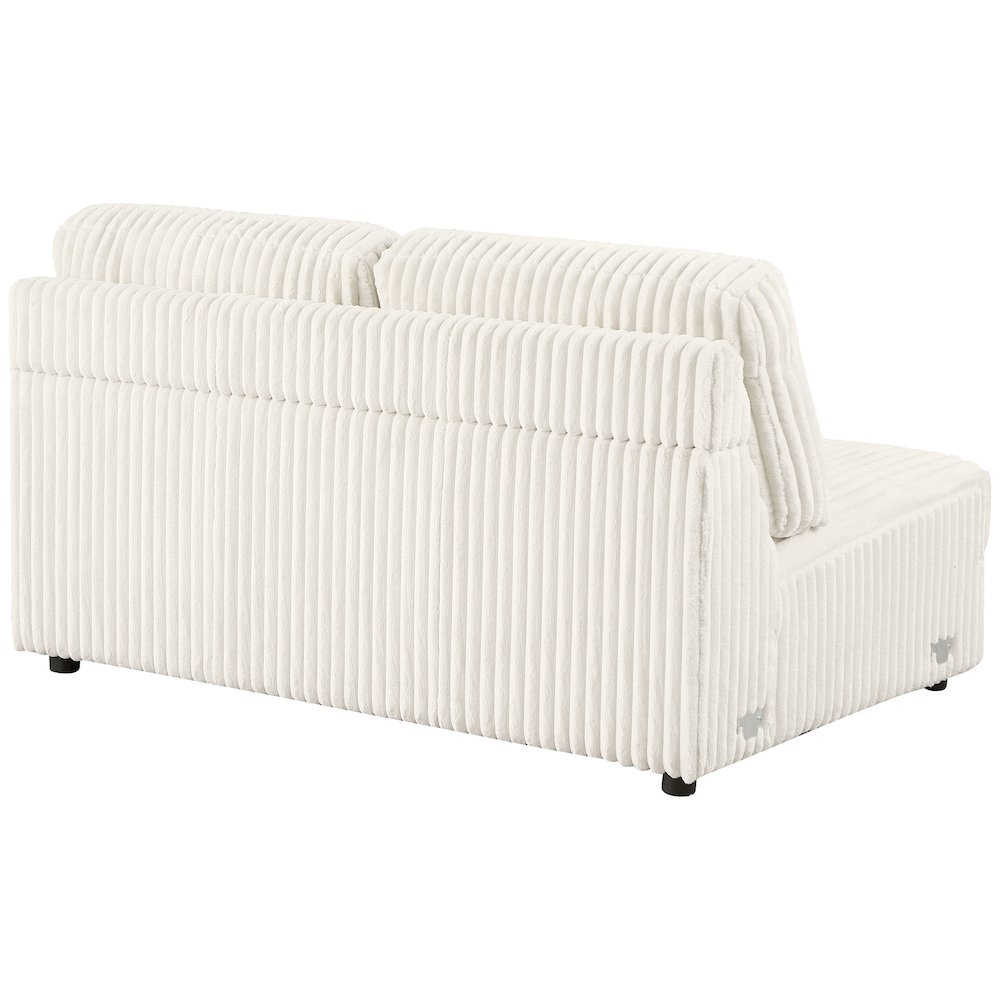 Emberson Upholstered Armless Loveseat Ivory. Picture 7