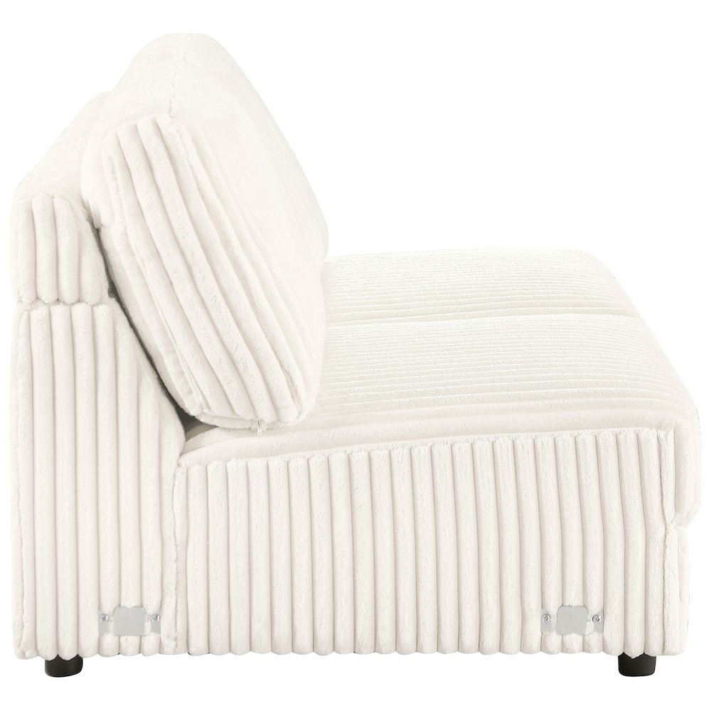 Emberson Upholstered Armless Loveseat Ivory. Picture 8