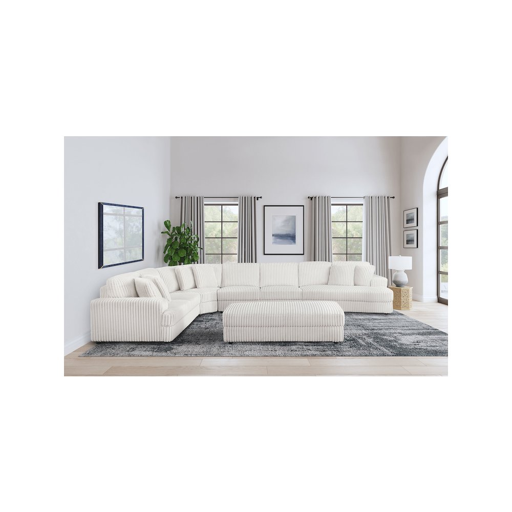 Emberson Upholstered Armless Loveseat Ivory. Picture 11