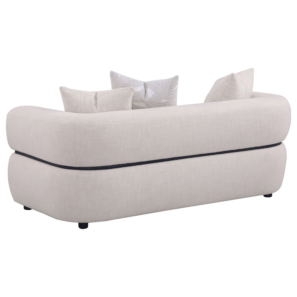 Jeanette 2-piece Fabric Upholstered Round Arm Sofa Set Beige. Picture 5