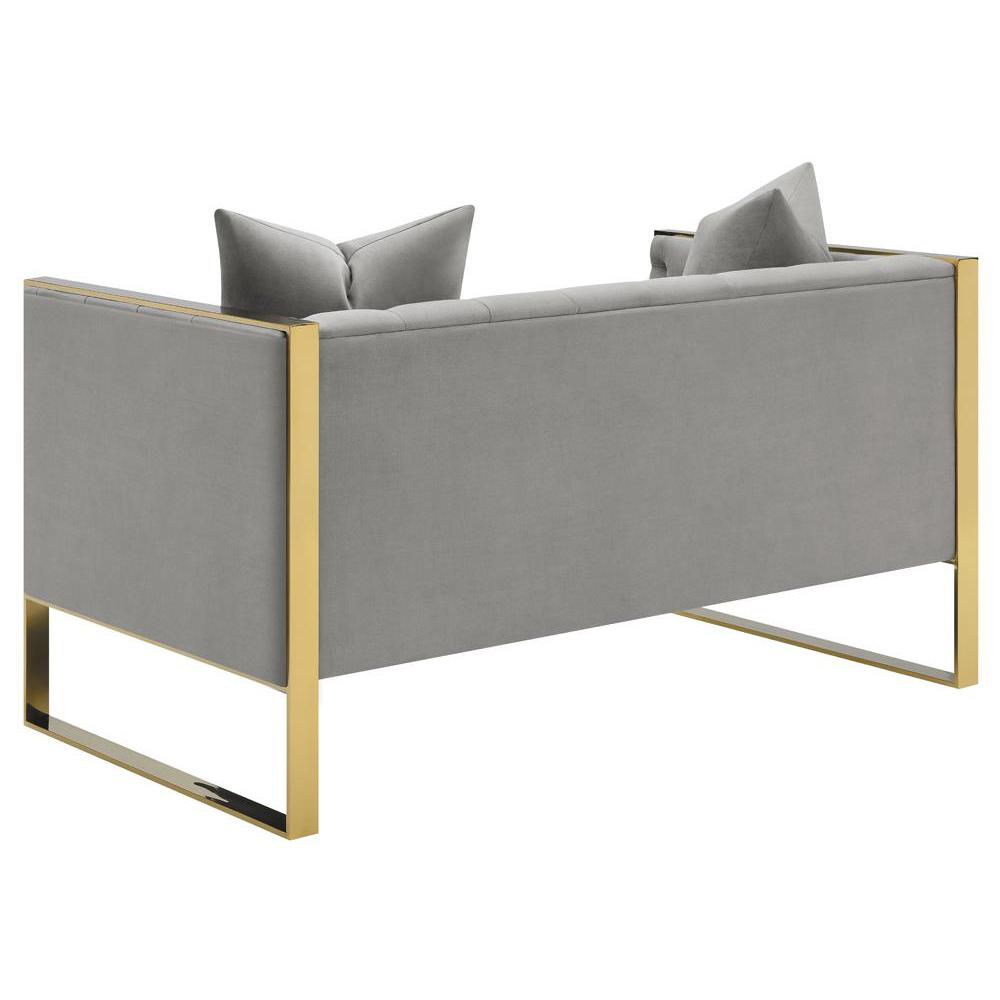 Eastbrook Tufted Back Loveseat Grey. Picture 5