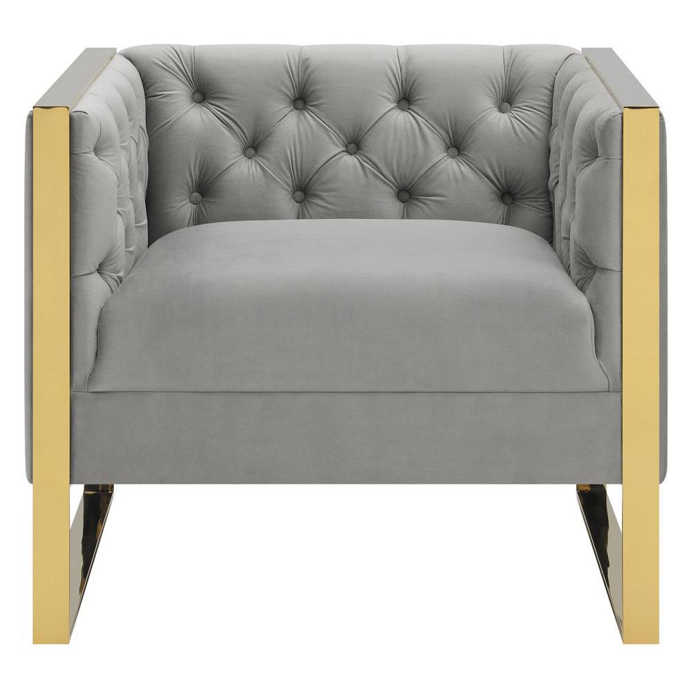 Eastbrook Tufted Back Chair Grey. Picture 2