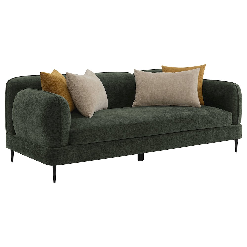 Jade 2-piece Chenille Upholstered Sofa Set Green. Picture 3