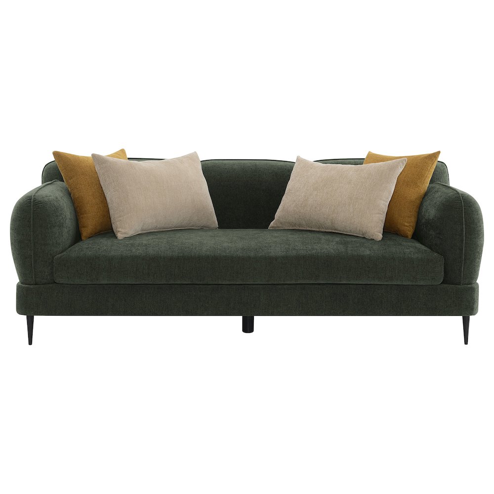 Jade 2-piece Chenille Upholstered Sofa Set Green. Picture 4