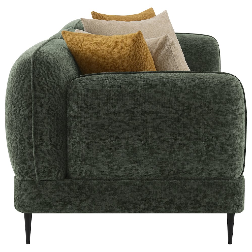 Jade 2-piece Chenille Upholstered Sofa Set Green. Picture 6