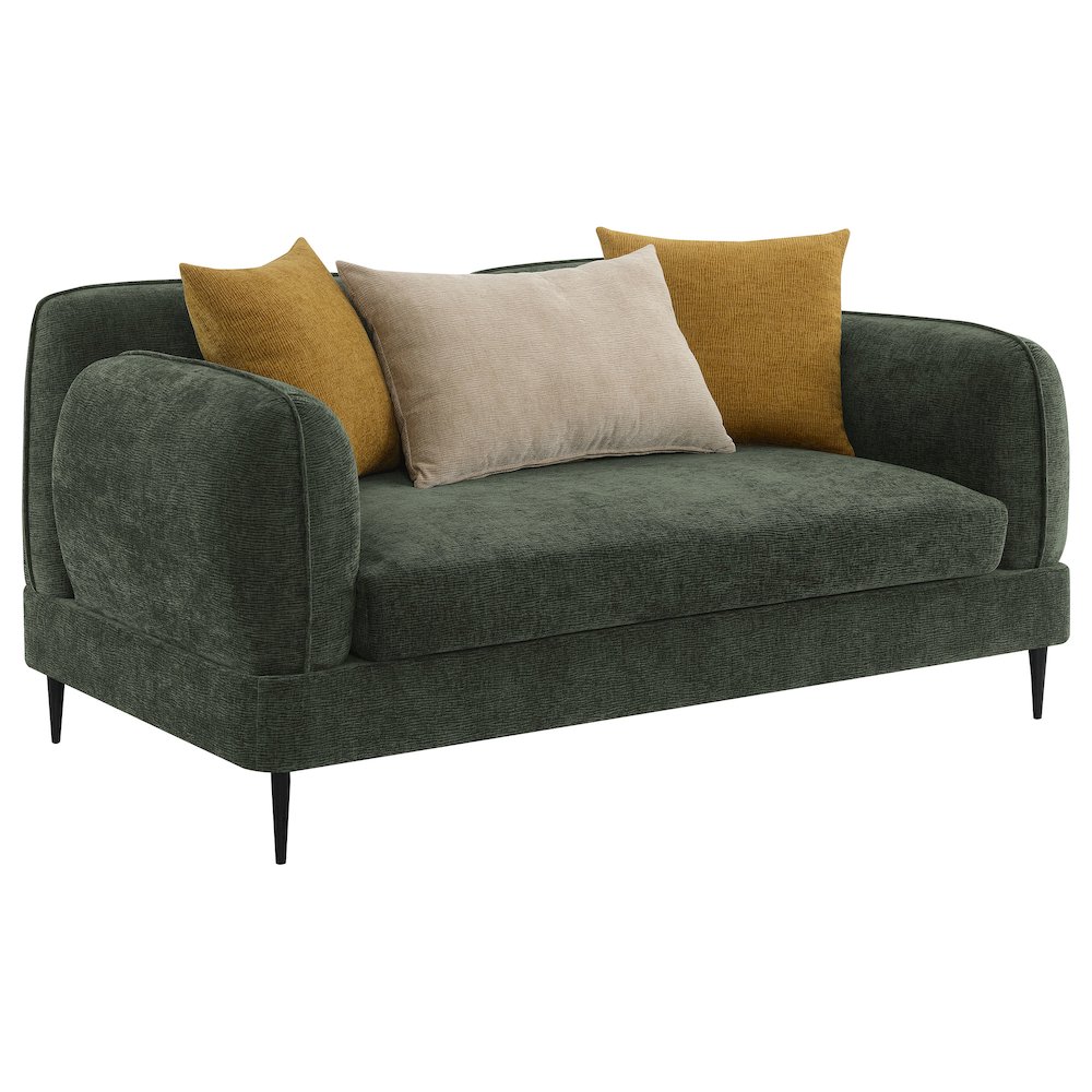 Jade 2-piece Chenille Upholstered Sofa Set Green. Picture 7