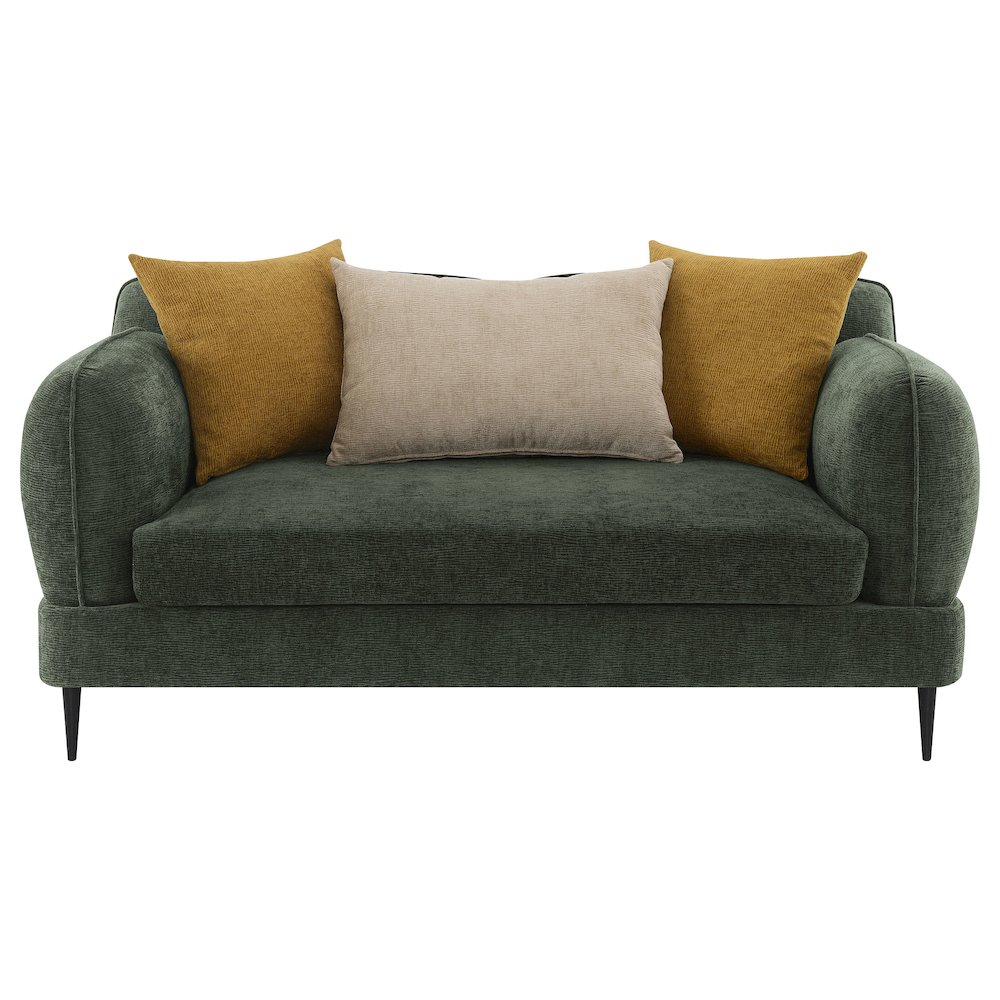 Jade 2-piece Chenille Upholstered Sofa Set Green. Picture 8