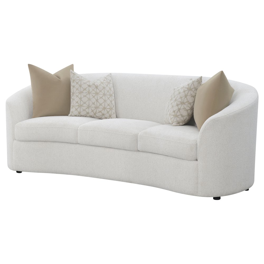 Rainn Boucle Upholstered Sloped Arm Sofa Latte. Picture 4