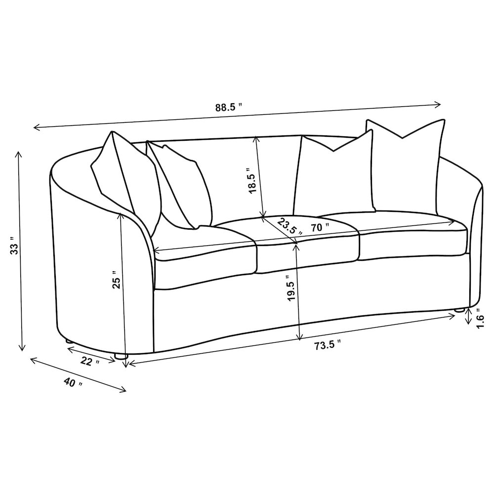 Rainn Boucle Upholstered Sloped Arm Sofa Latte. Picture 12