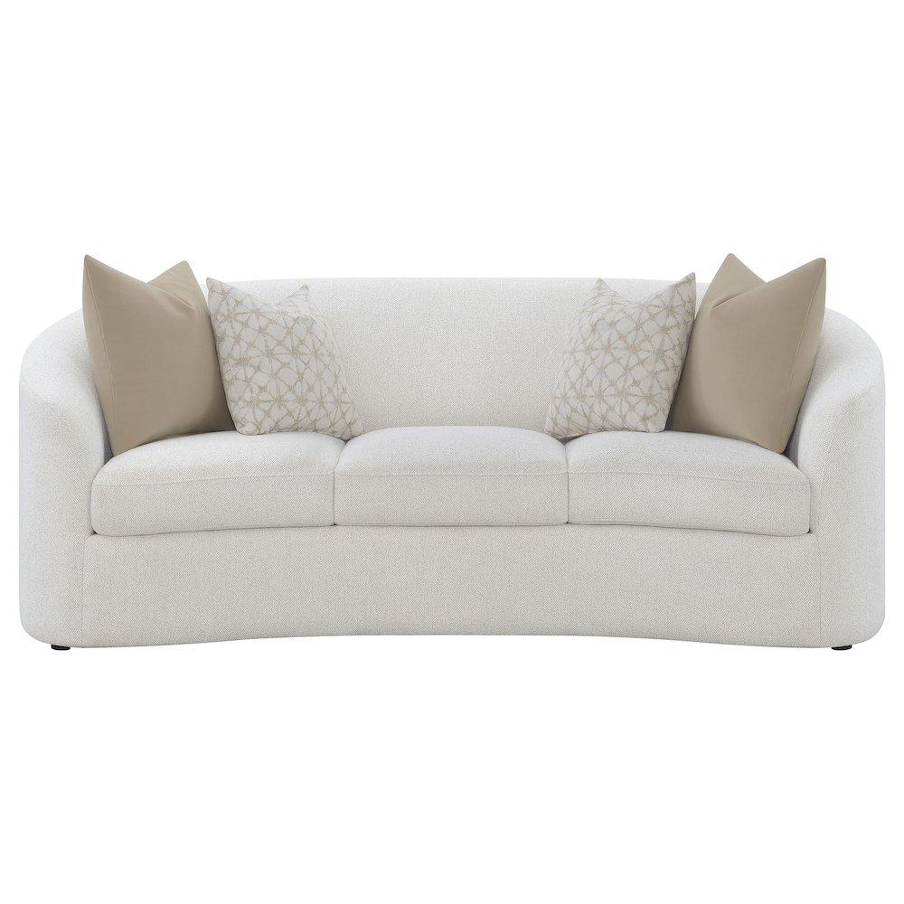 Rainn 2-piece Boucle Upholstered Sloped Arm Sofa Set Latte. Picture 4
