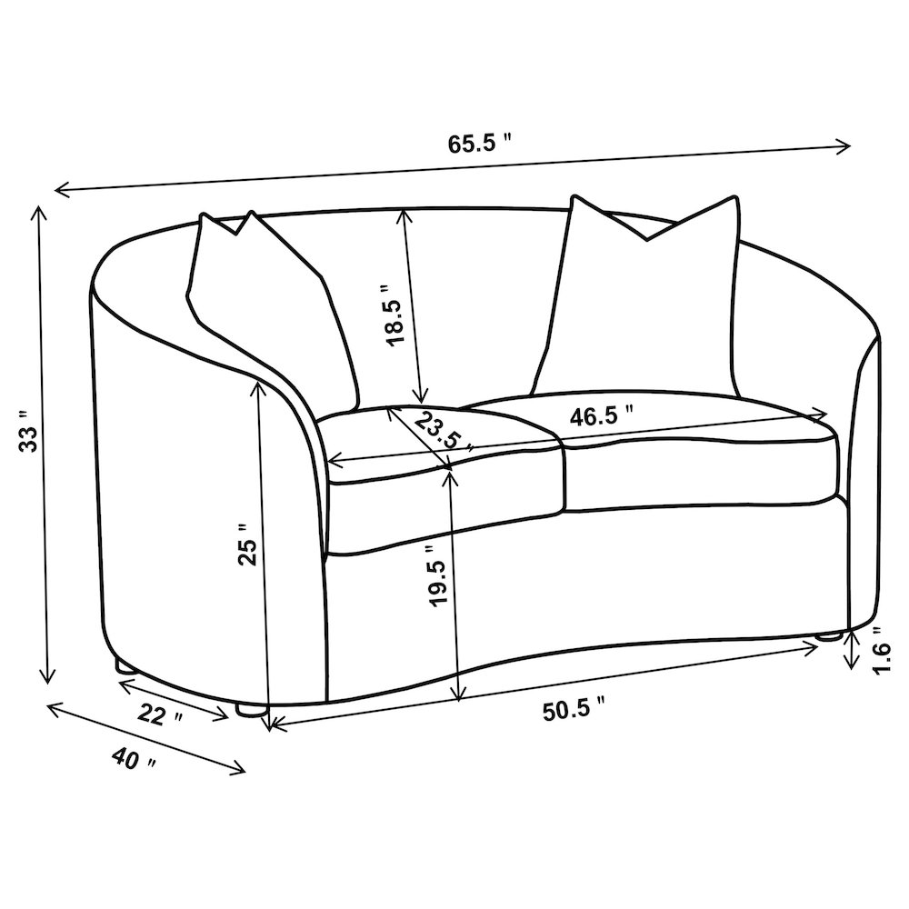 Rainn Boucle Upholstered Sloped Arm Loveseat Latte. Picture 12