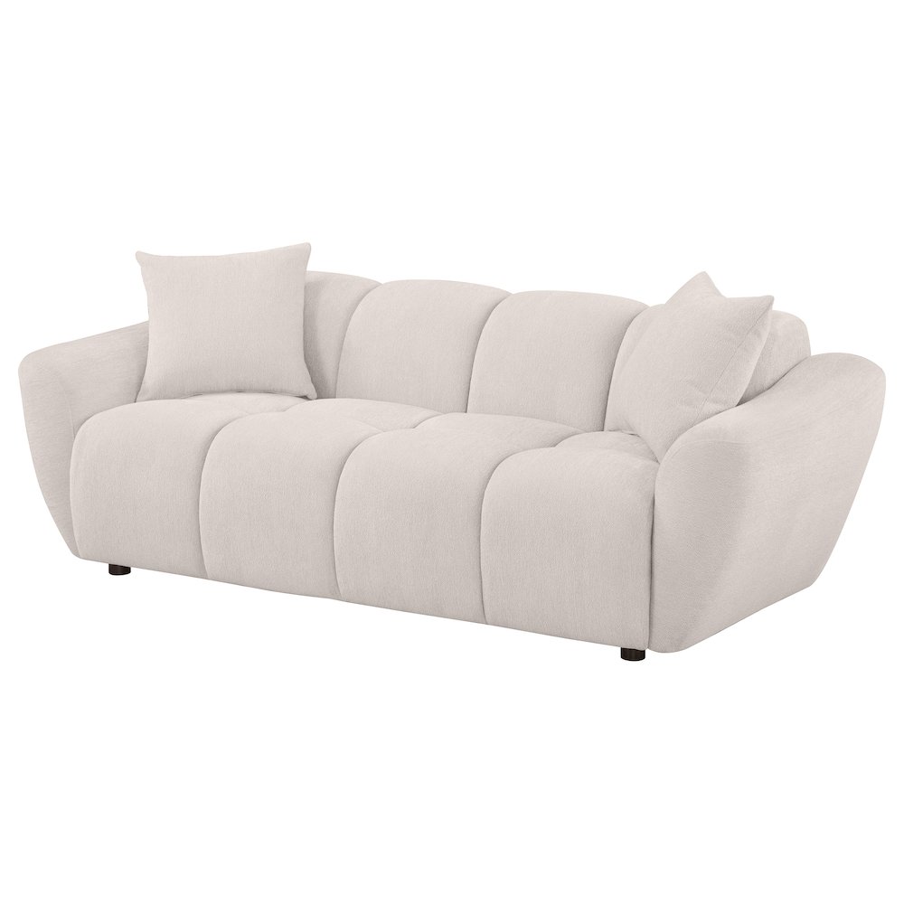 Destino Chenille Upholstered Splayed Arm Sofa Greige. Picture 3