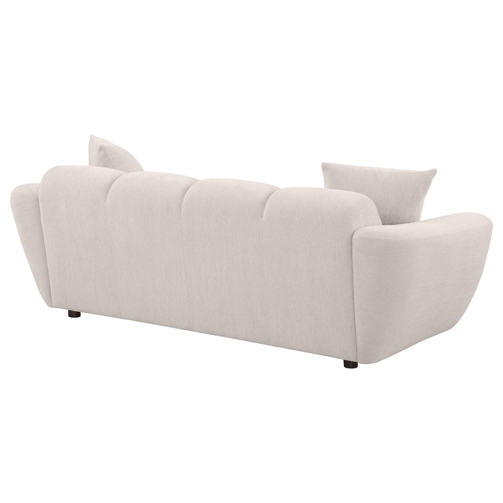 Destino Chenille Upholstered Splayed Arm Sofa Greige. Picture 6
