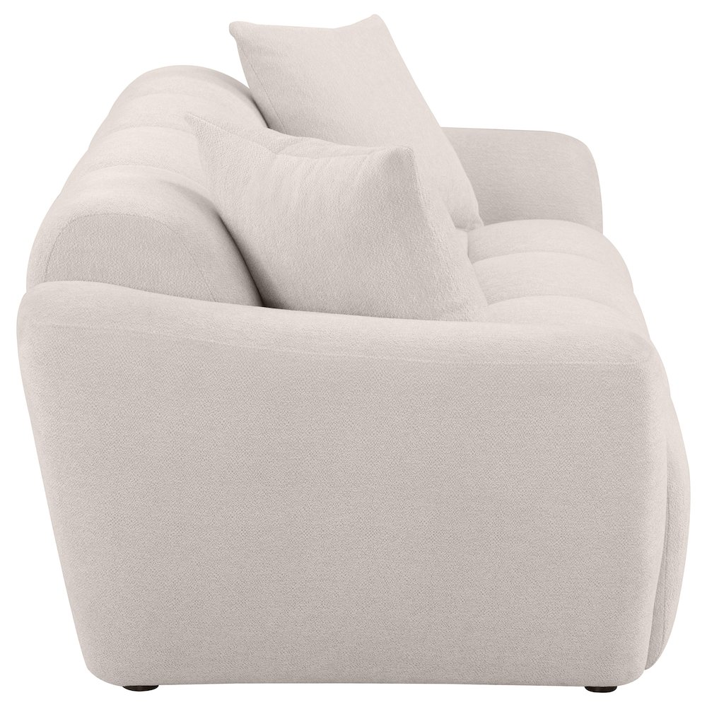 Destino Chenille Upholstered Splayed Arm Sofa Greige. Picture 7