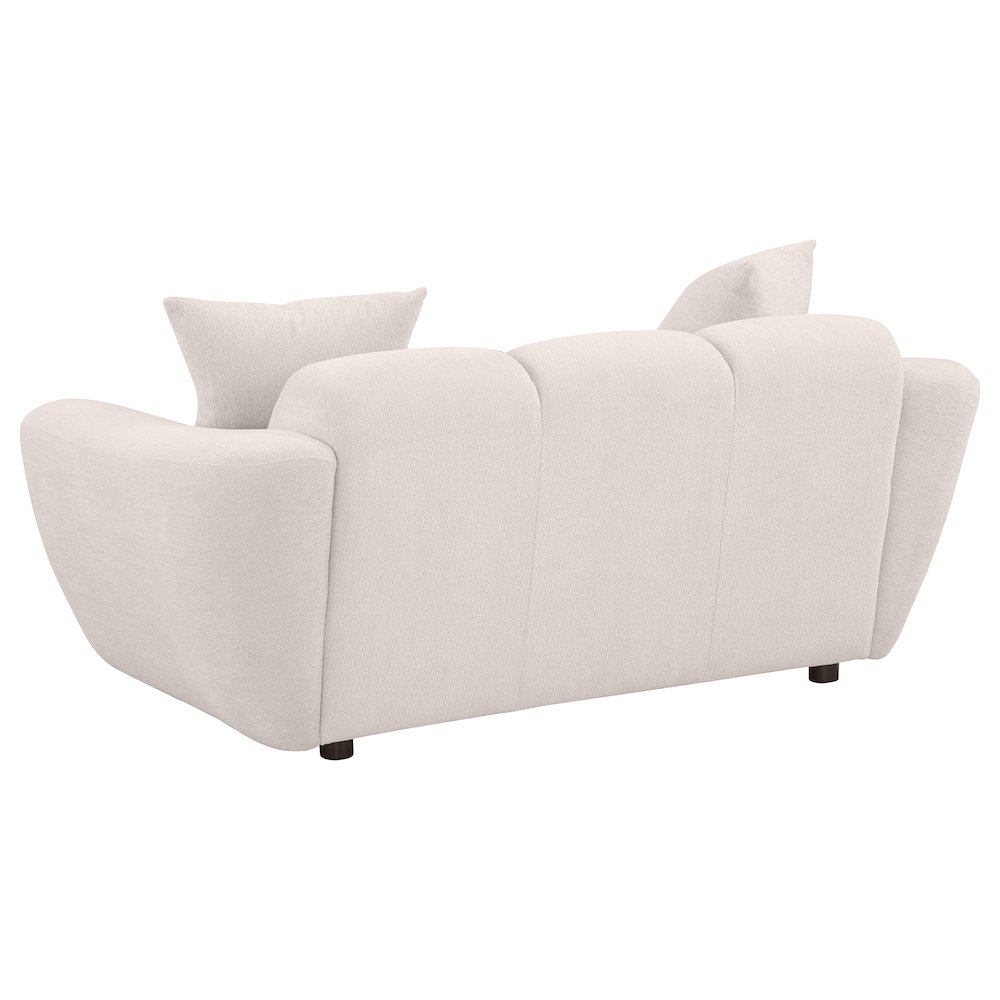 Destino Chenille Upholstered Splayed Arm Loveseat Greige. Picture 5