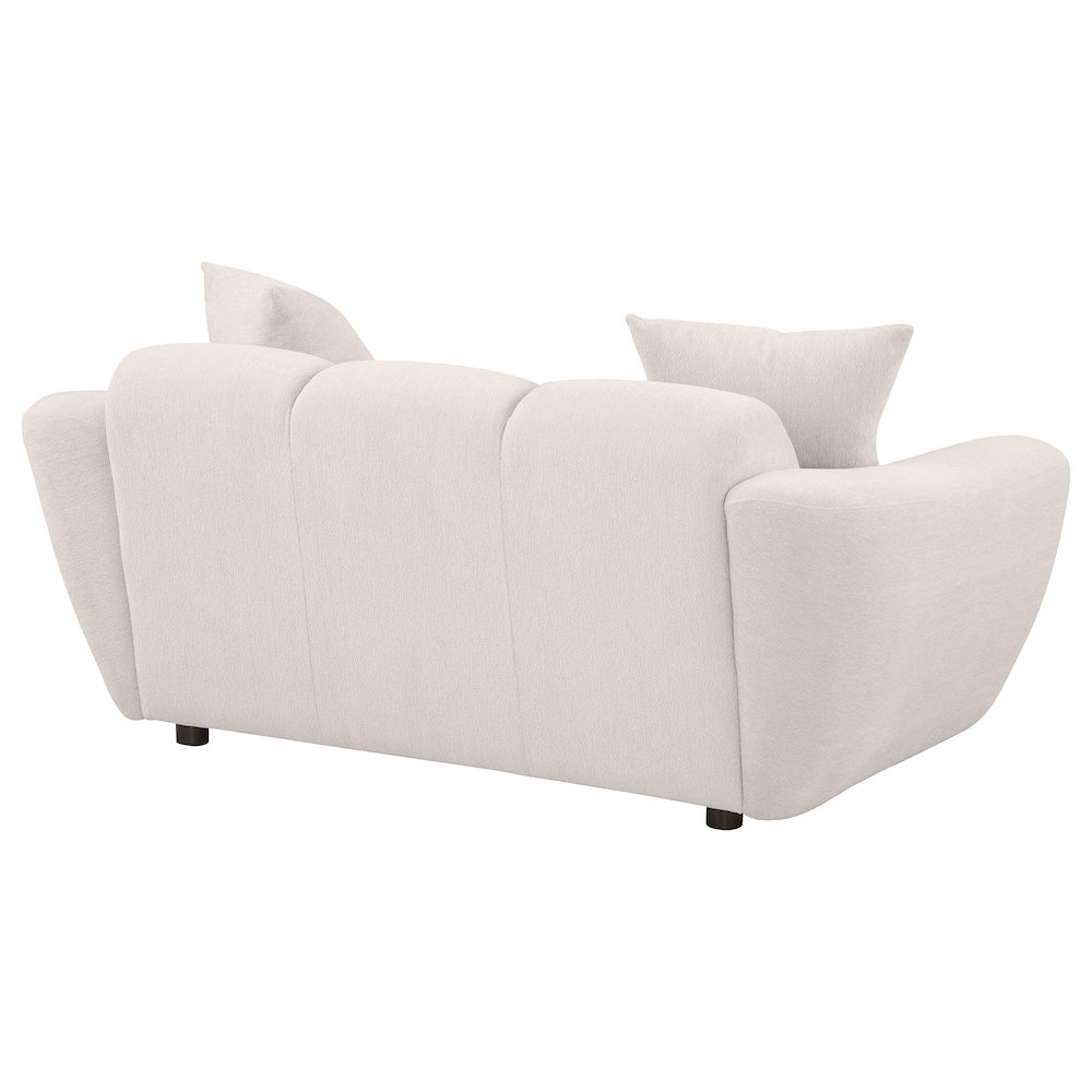 Destino Chenille Upholstered Splayed Arm Loveseat Greige. Picture 6