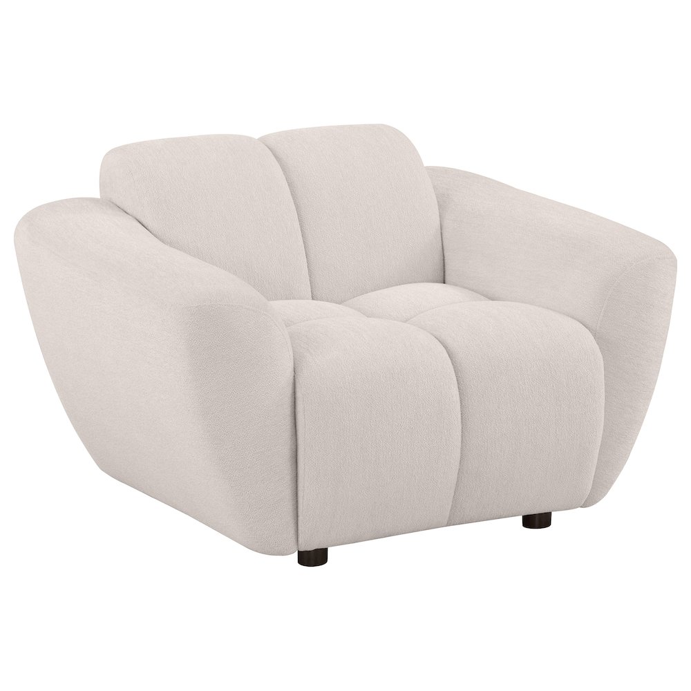 Destino Chenille Upholstered Splayed Arm Accent Chair Greige. Picture 1