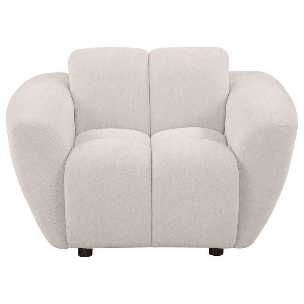 Destino Chenille Upholstered Splayed Arm Accent Chair Greige. Picture 2