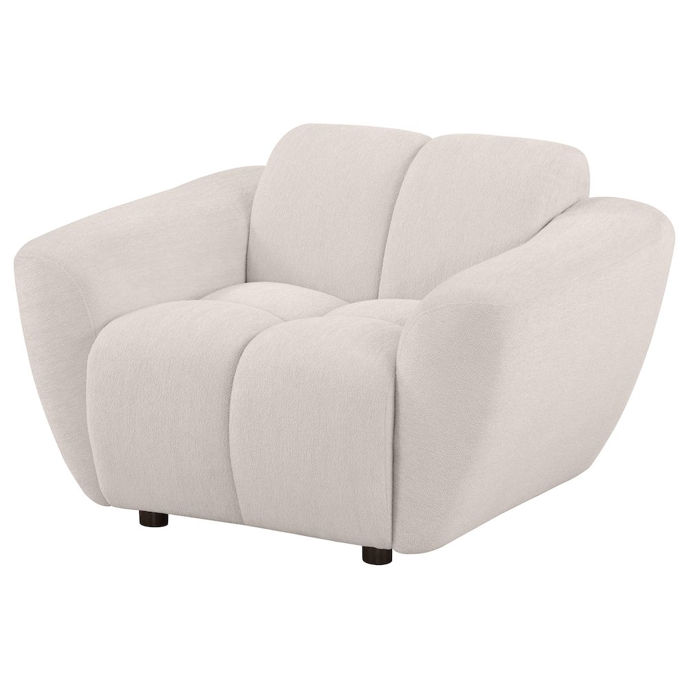 Destino Chenille Upholstered Splayed Arm Accent Chair Greige. Picture 3