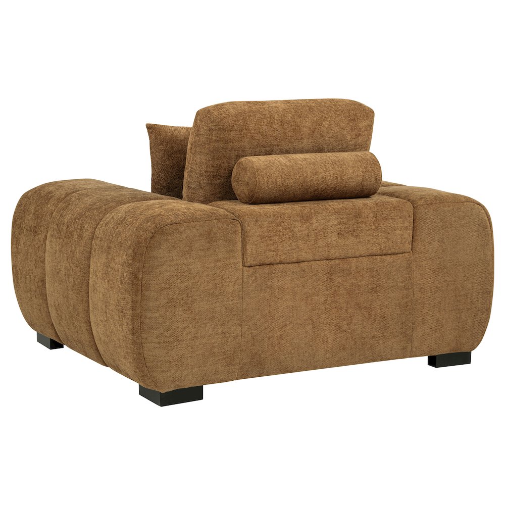 Octavia Fabric Upholstered Track Arm Accent Chair Amber. Picture 3
