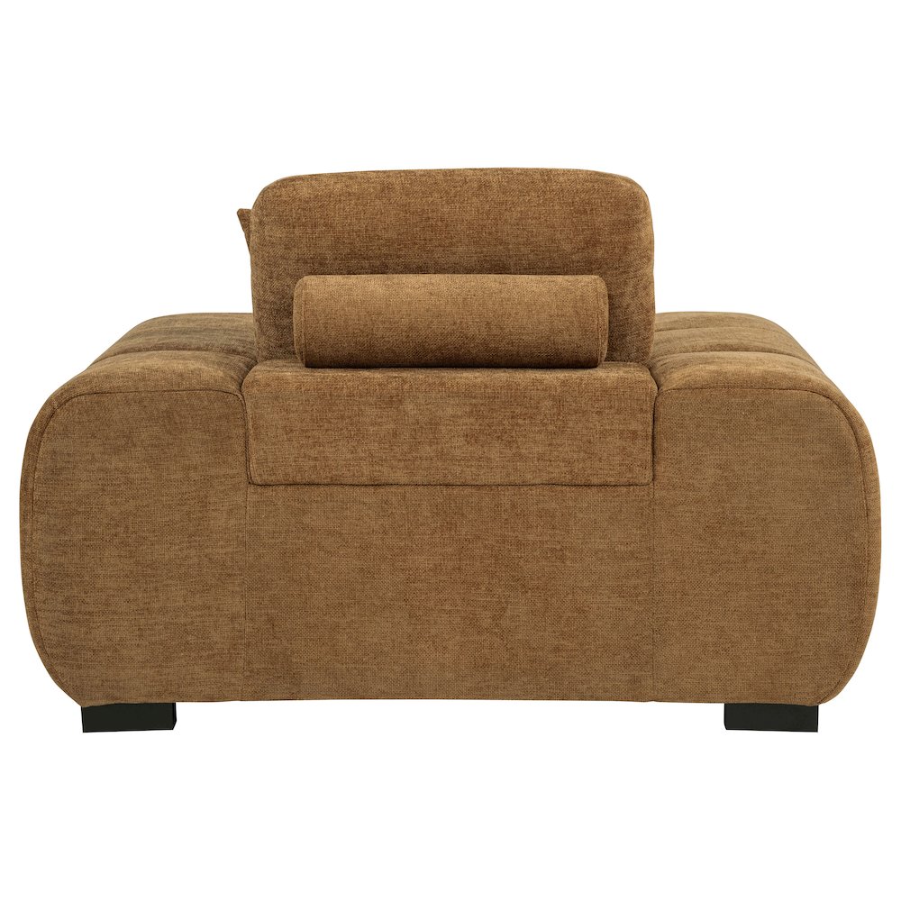 Octavia Fabric Upholstered Track Arm Accent Chair Amber. Picture 4