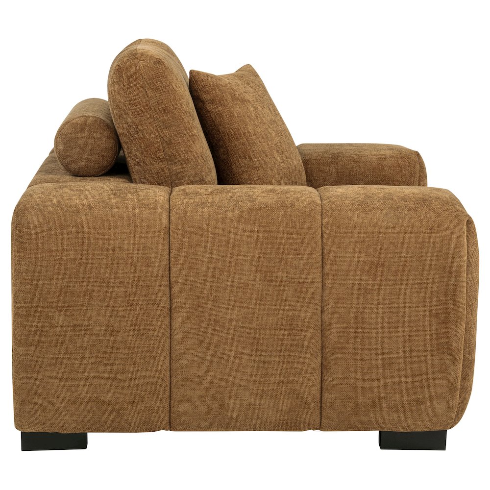 Octavia Fabric Upholstered Track Arm Accent Chair Amber. Picture 5