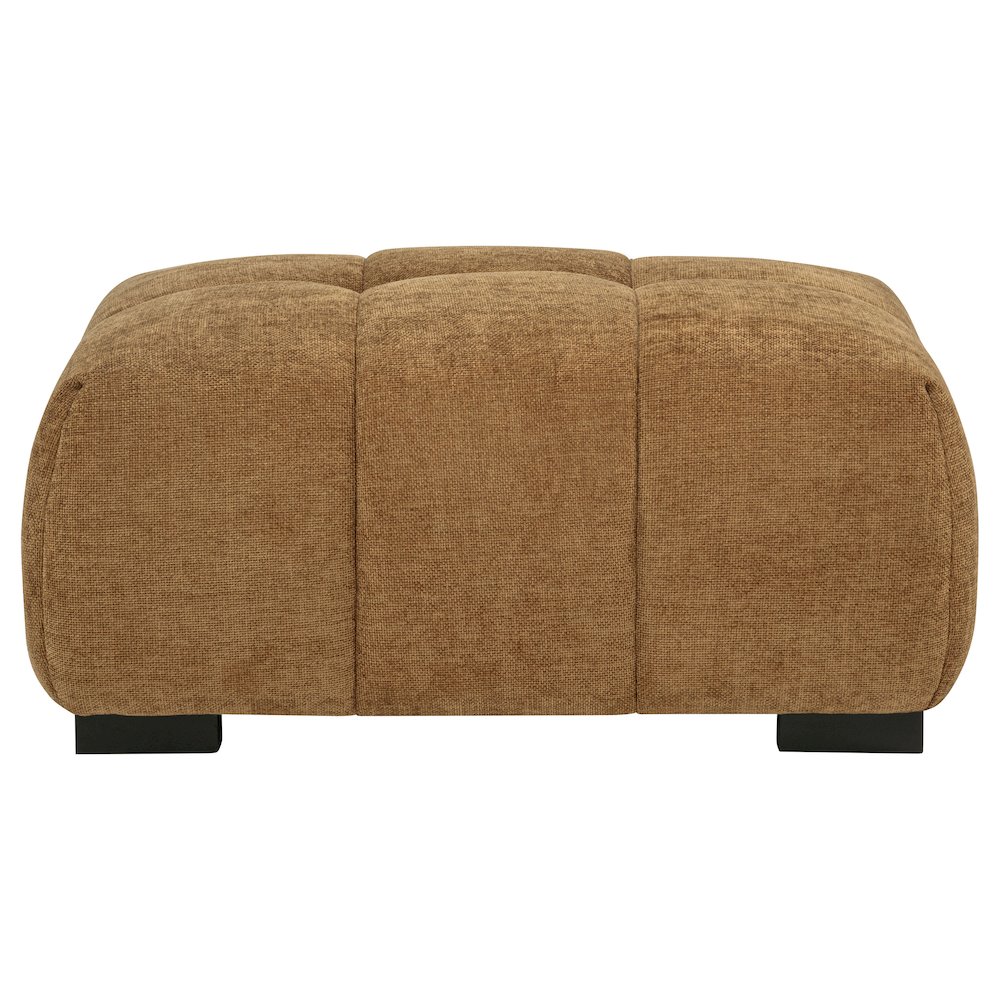 Octavia Fabric Upholstered Rectangular Ottoman Amber. Picture 2