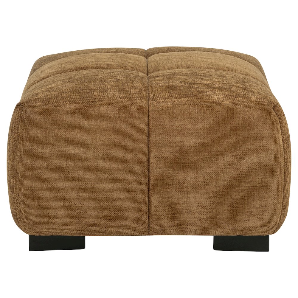 Octavia Fabric Upholstered Rectangular Ottoman Amber. Picture 3
