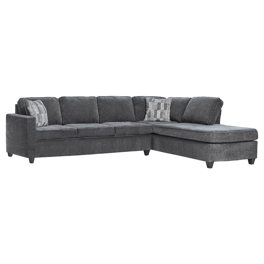 Mccord Upholstered Track Arm Sectional Sofa Dark Grey. Picture 1