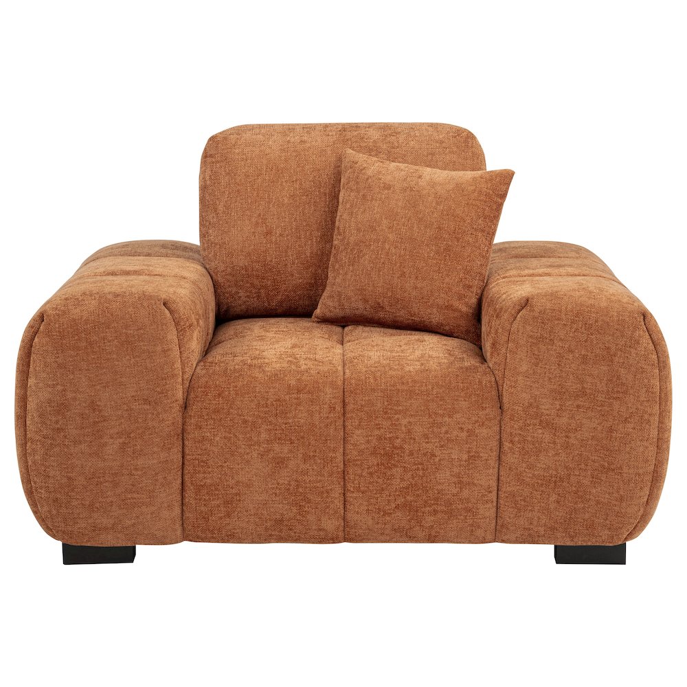 Octavia Fabric Upholstered Track Arm Accent Chair Orange. Picture 2