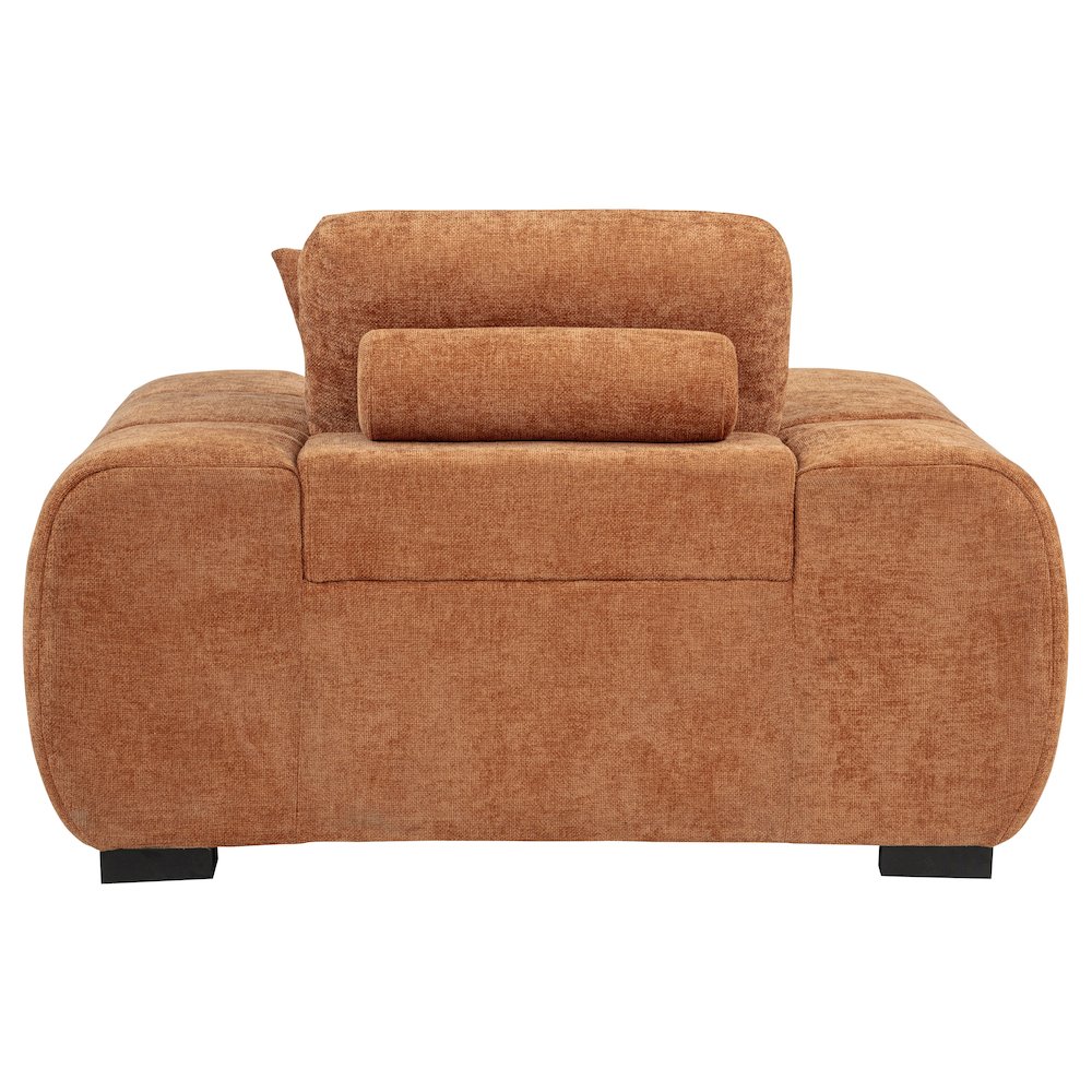 Octavia Fabric Upholstered Track Arm Accent Chair Orange. Picture 4