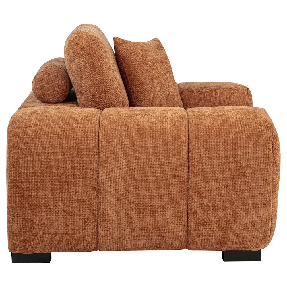 Octavia Fabric Upholstered Track Arm Accent Chair Orange. Picture 5