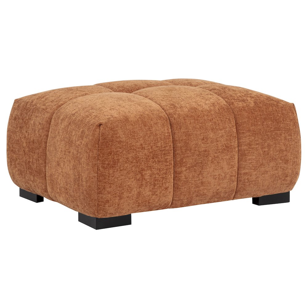 Octavia Fabric Upholstered Rectangular Ottoman Orange. Picture 1