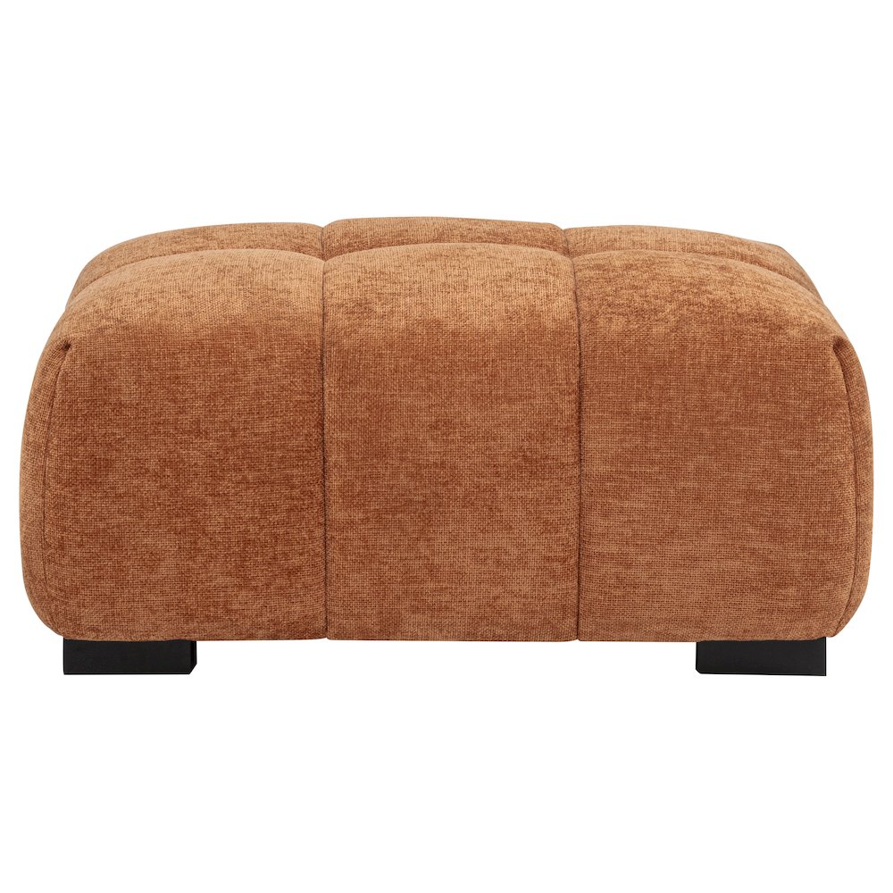 Octavia Fabric Upholstered Rectangular Ottoman Orange. Picture 2