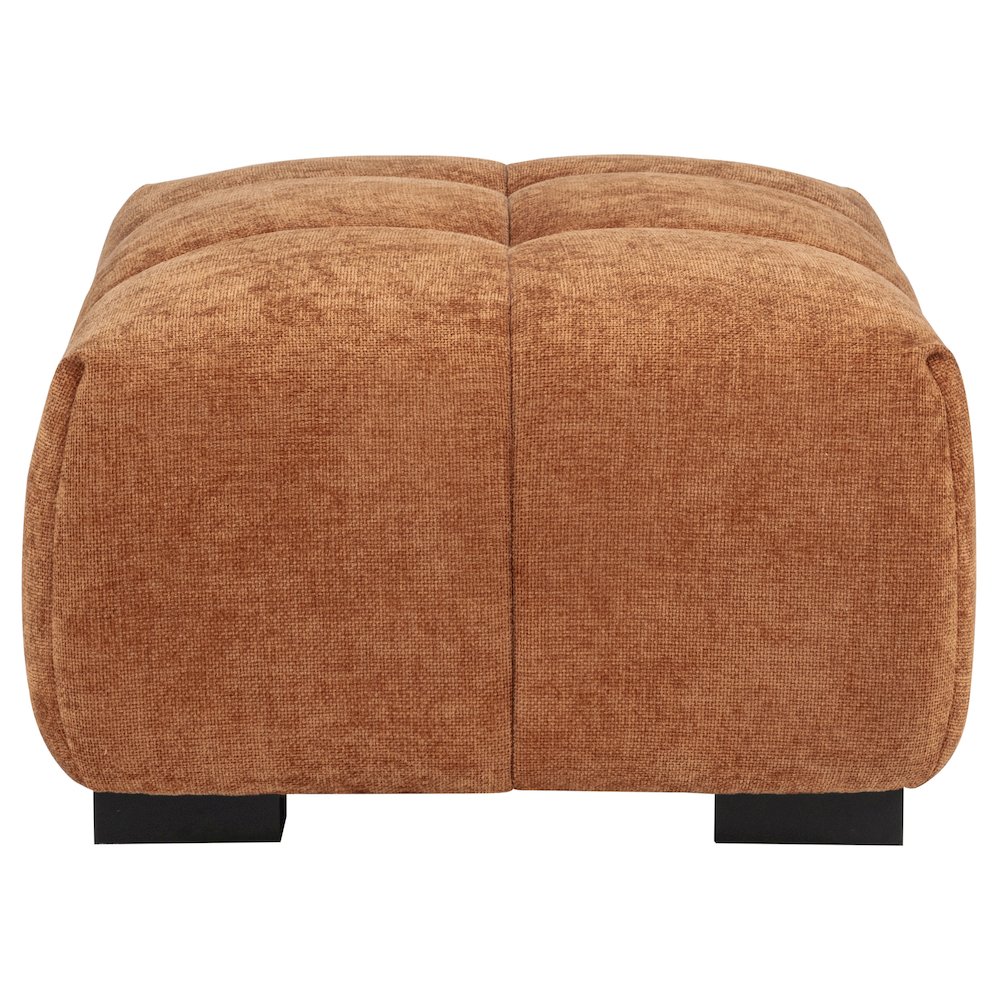 Octavia Fabric Upholstered Rectangular Ottoman Orange. Picture 3