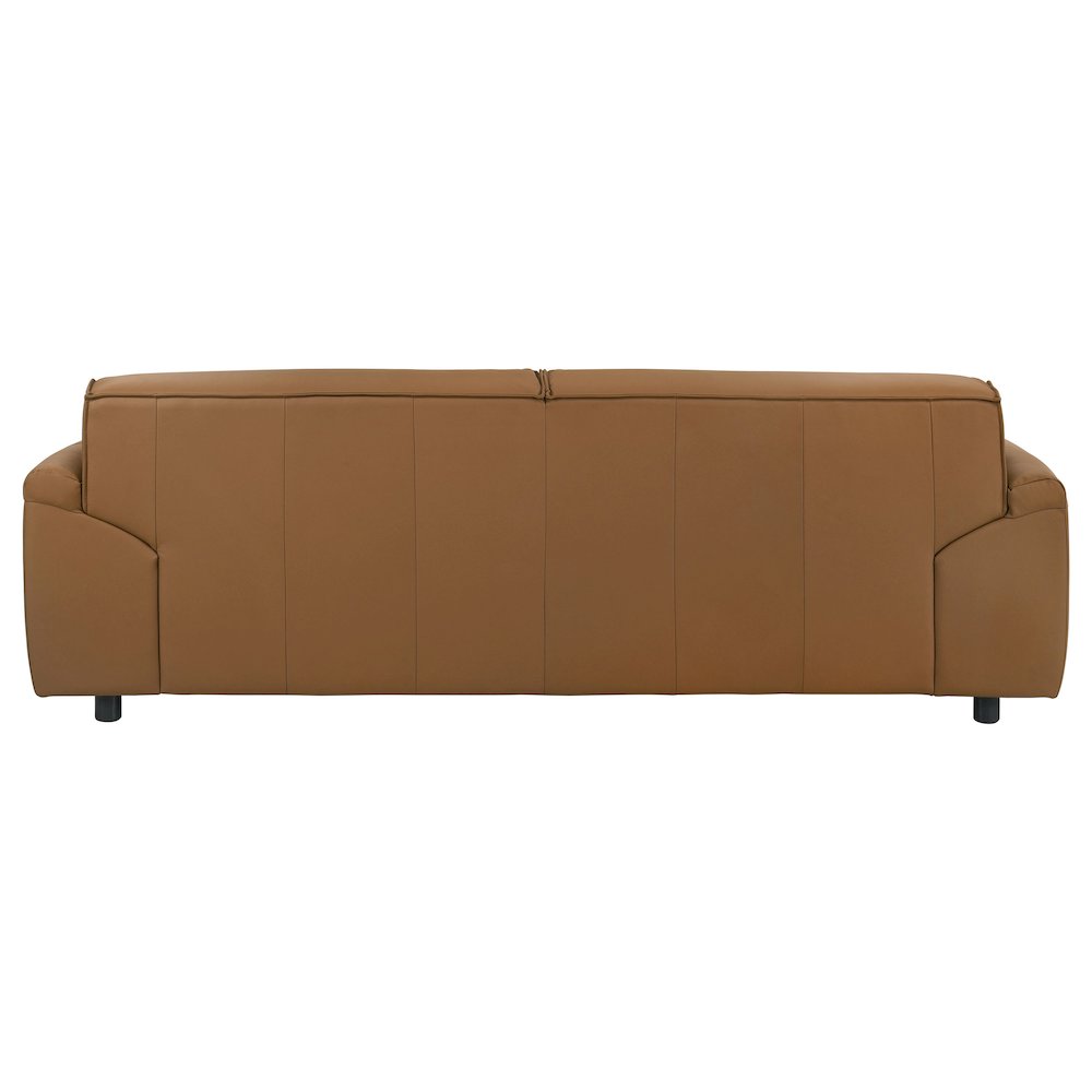 Buxton Top Grain Leather Upholstered Sofa Orange. Picture 6