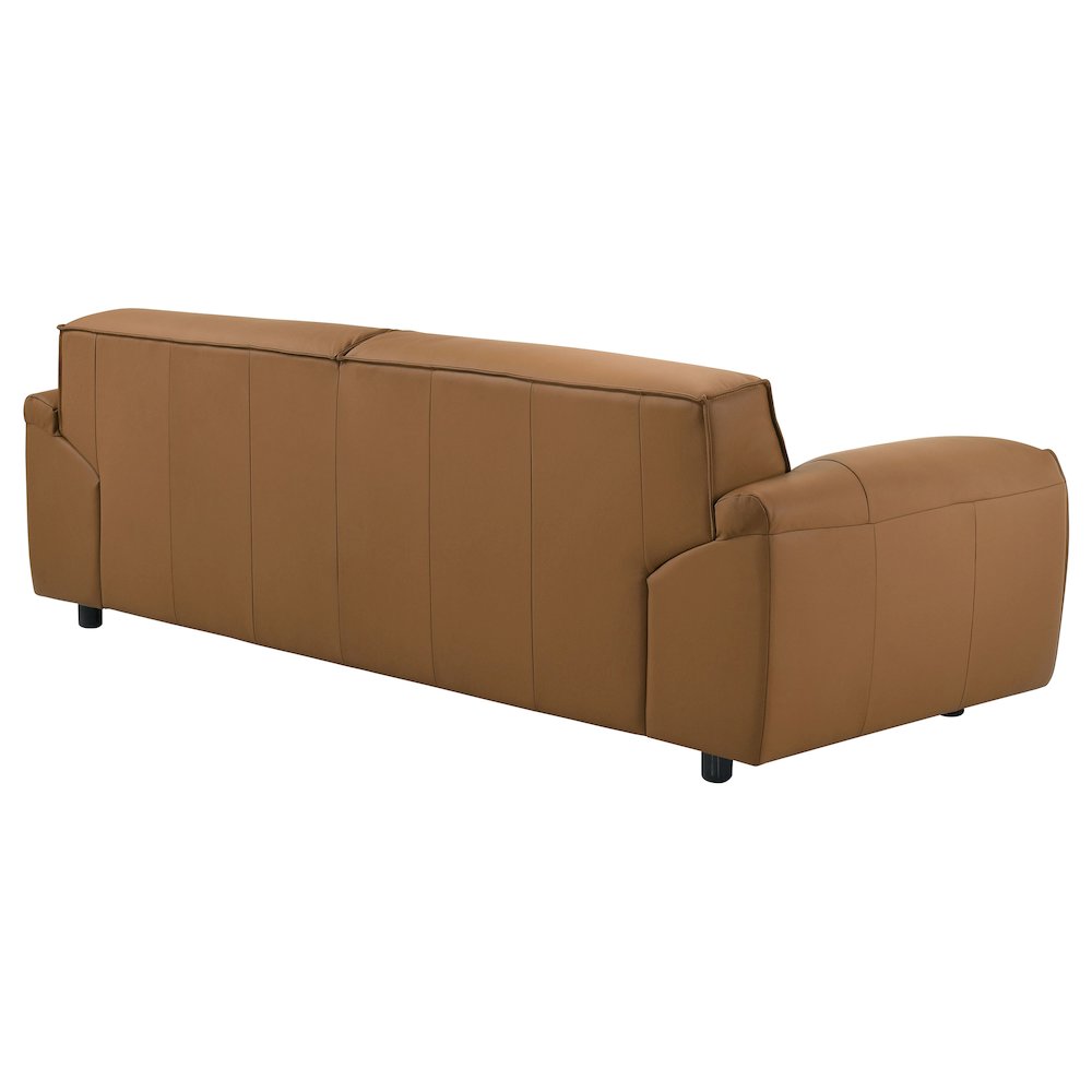 Buxton Top Grain Leather Upholstered Sofa Orange. Picture 7