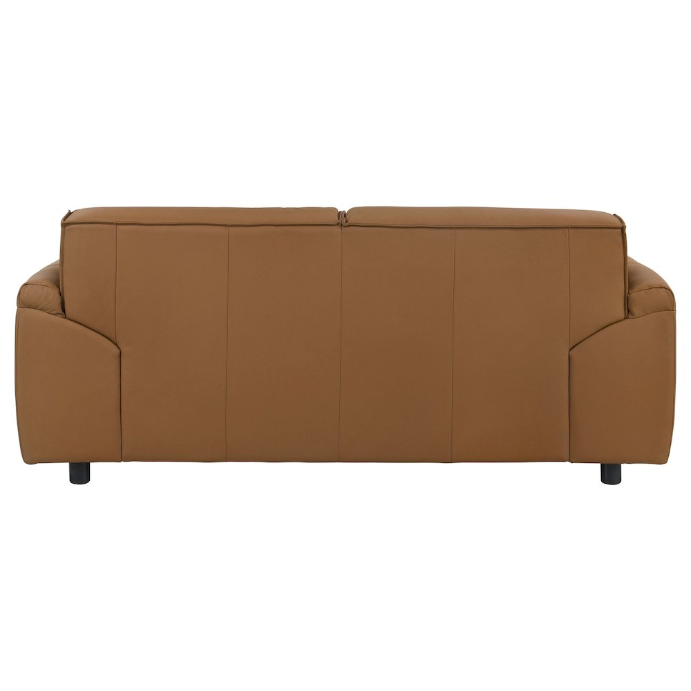 Buxton Top Grain Leather Upholstered Loveseat Orange. Picture 6