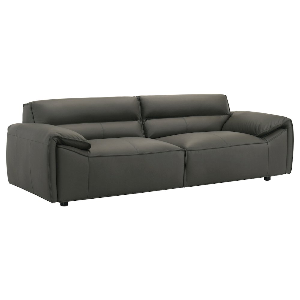Buxton Top Grain Leather Upholstered Sofa Graphite. Picture 1