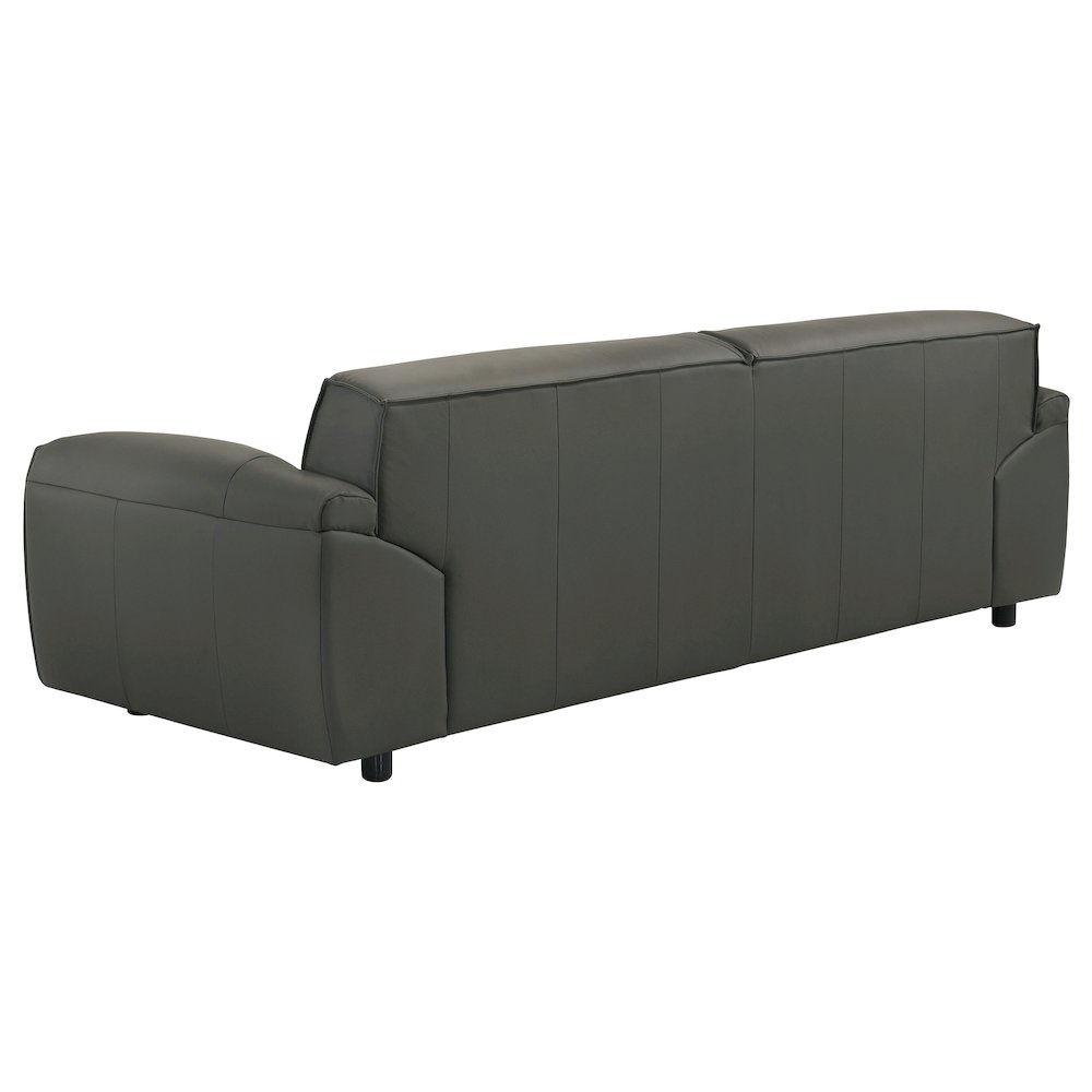 Buxton Top Grain Leather Upholstered Sofa Graphite. Picture 5