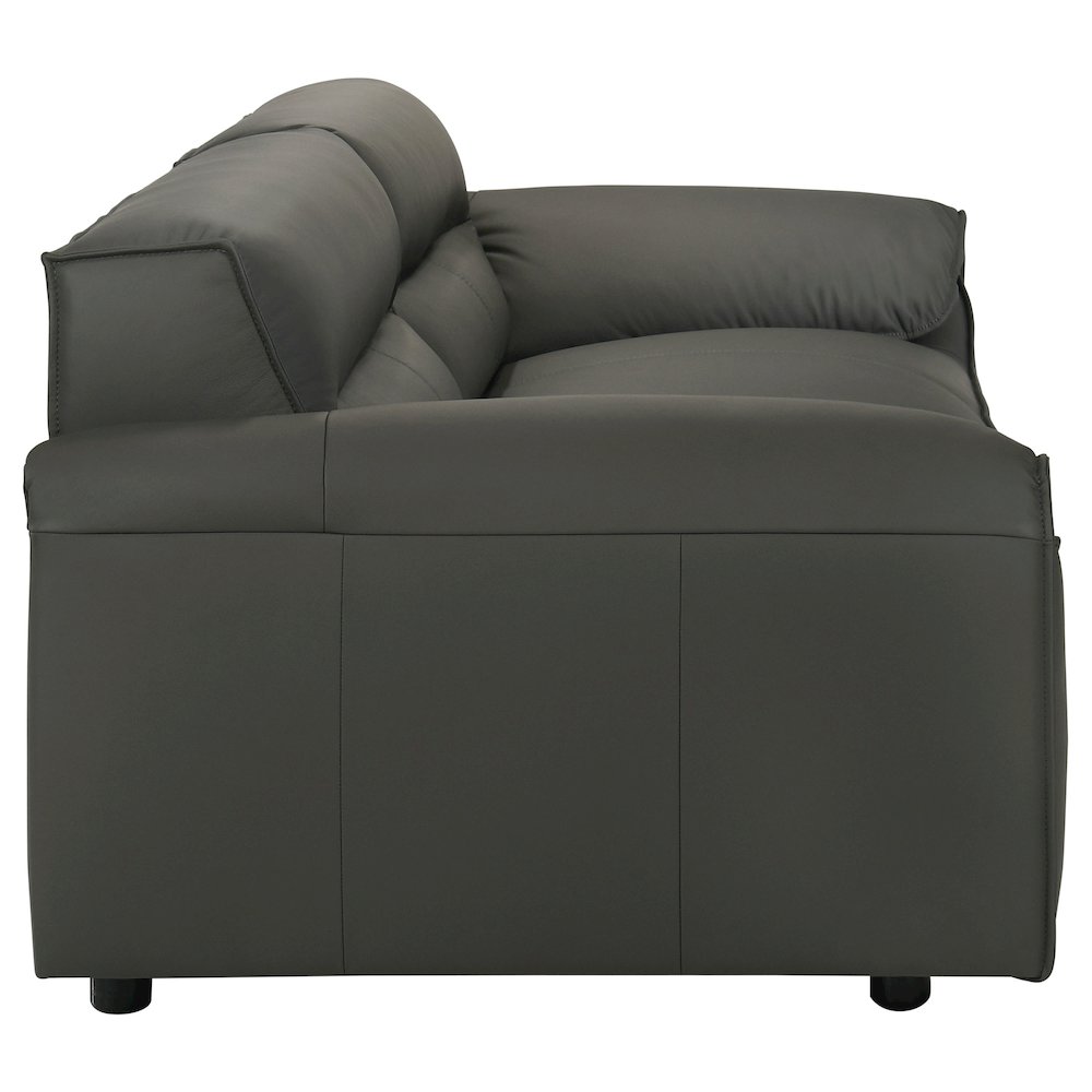 Buxton Top Grain Leather Upholstered Sofa Graphite. Picture 8