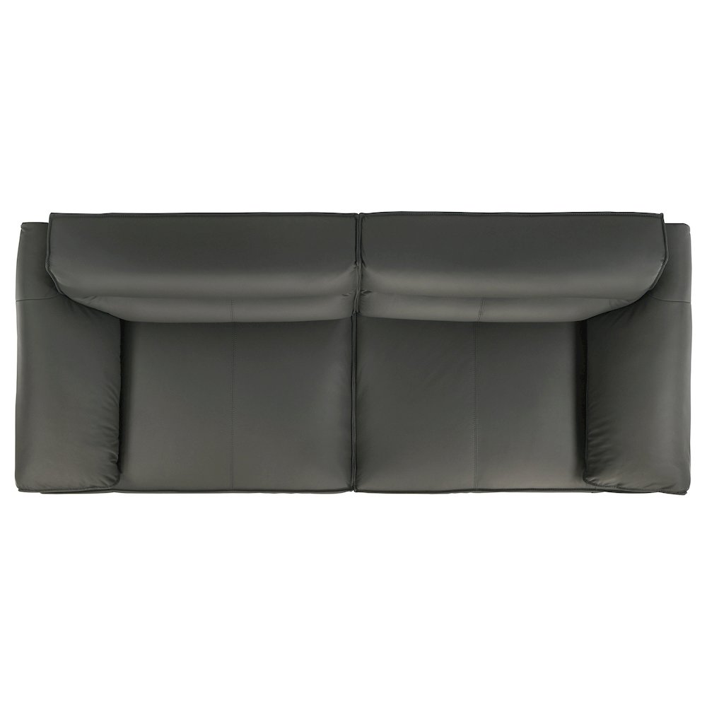 Buxton Top Grain Leather Upholstered Sofa Graphite. Picture 9