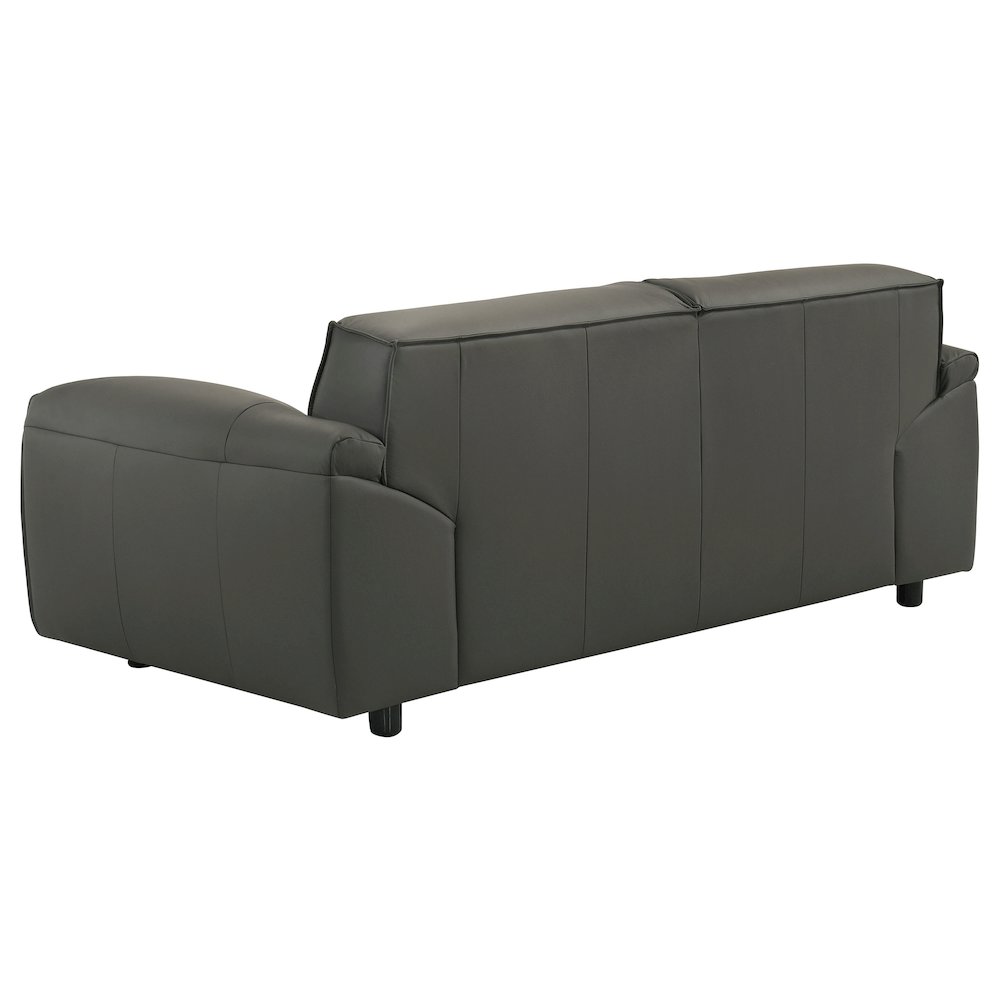 Buxton Top Grain Leather Upholstered Loveseat Graphite. Picture 5
